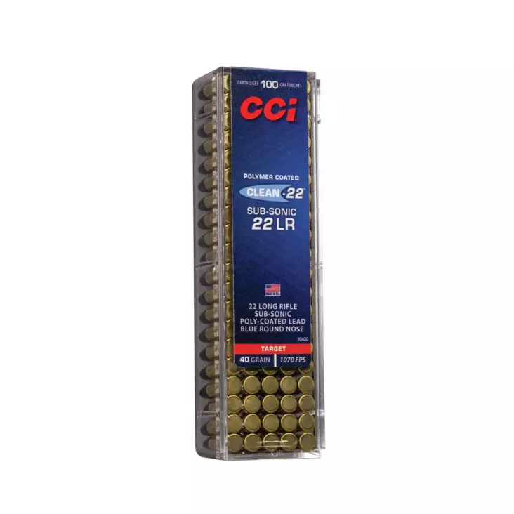 CCI .22 LR Clean-22 Subsonic 326 m/s 2,60g 934CC 100 kpl - Pienoiskiväärin kaliiperi 22 LR - 604544650310 - 1