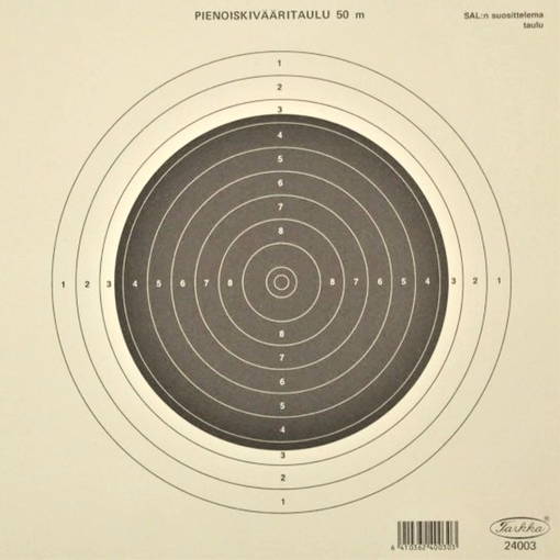 Pienoiskivääritaulu 3 20x20cm, 50 kpl - Ampumatuet ja taulut - 6410362400310 - 1