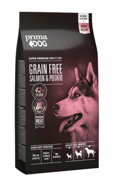 PrimaDog Lohi- peruna viljaton kaikille aikuisille koirille 10kg - Koiran kuivaruoka - 6430056887180 - 1