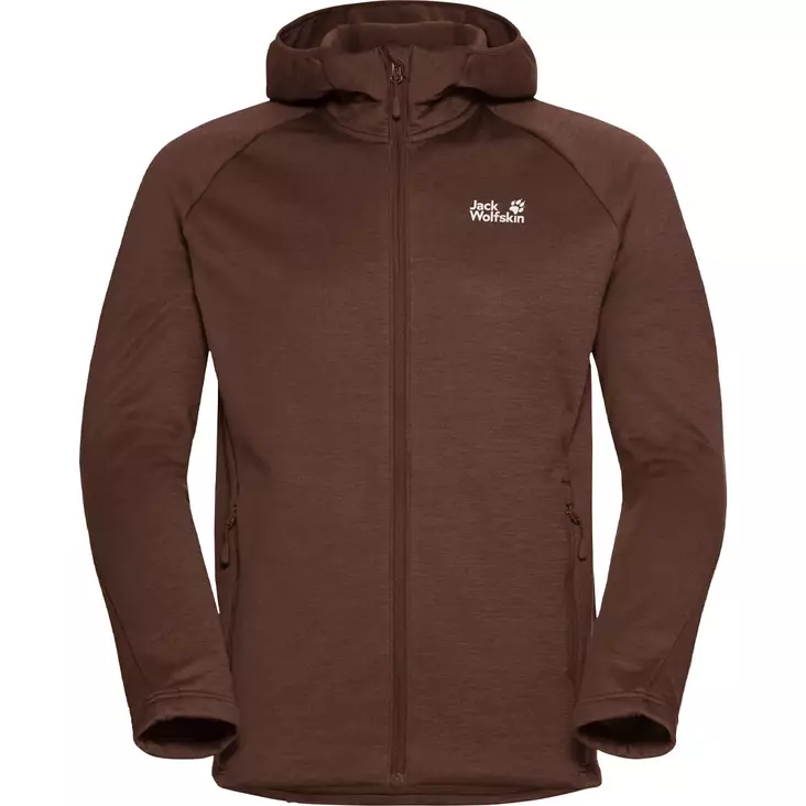 Jack Wolfskin M PEAK DISTRICT HOODED FULL ZIP -fleecetakki - Vihreät / Ruskeat takit ja liivit - 4064886550420 - 1