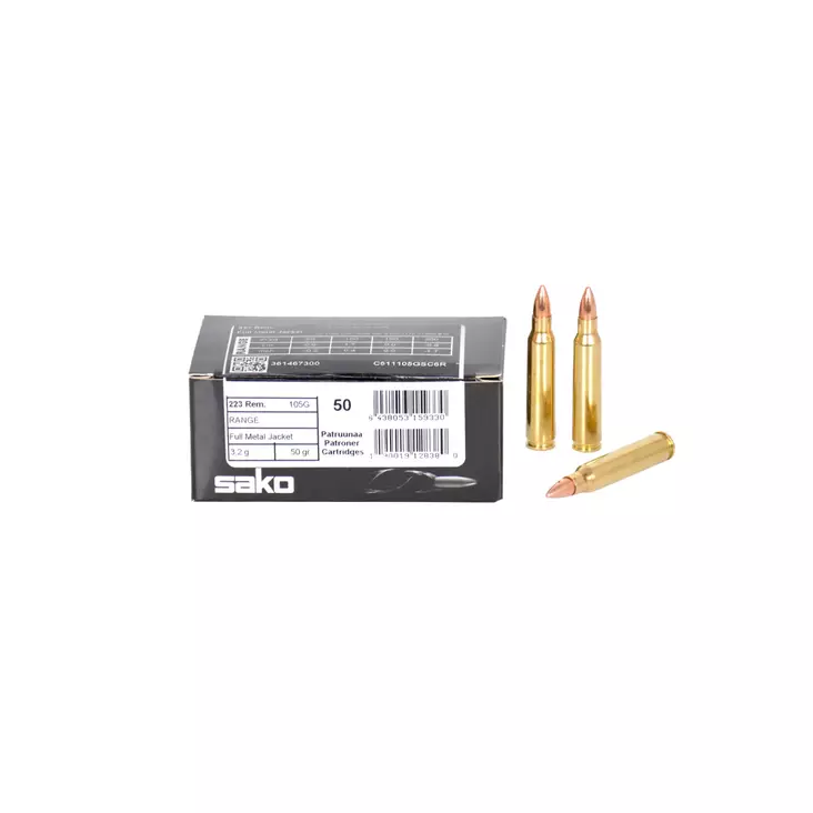 Sako Range .223 Rem 3,2g FMJ 50 kpl - Kiväärin kaliiperit .222-.243 - 6438053159330 - 1