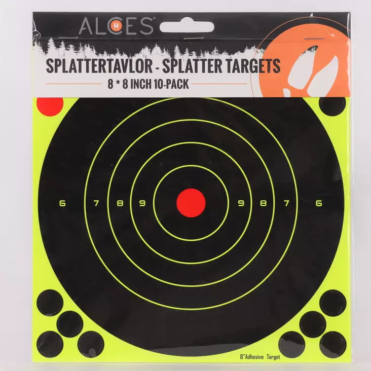 Alces Merkkaavamaalitaulu itsekiinnittyvä 8"x8" 10kpl - Ampumatuet ja taulut - 7340143710071 - 1