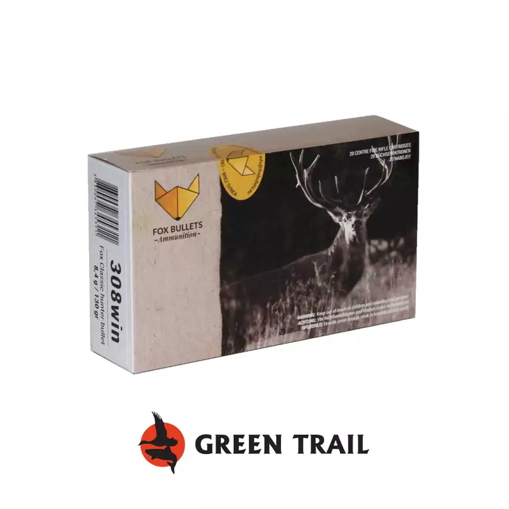 Fox Bullets Classic Hunter 308Win 130gr/8,4g 20kpl Lyijytön metsästyspatruuna - Kiväärin kaliiperi .308 - 3830067345311 - 1
