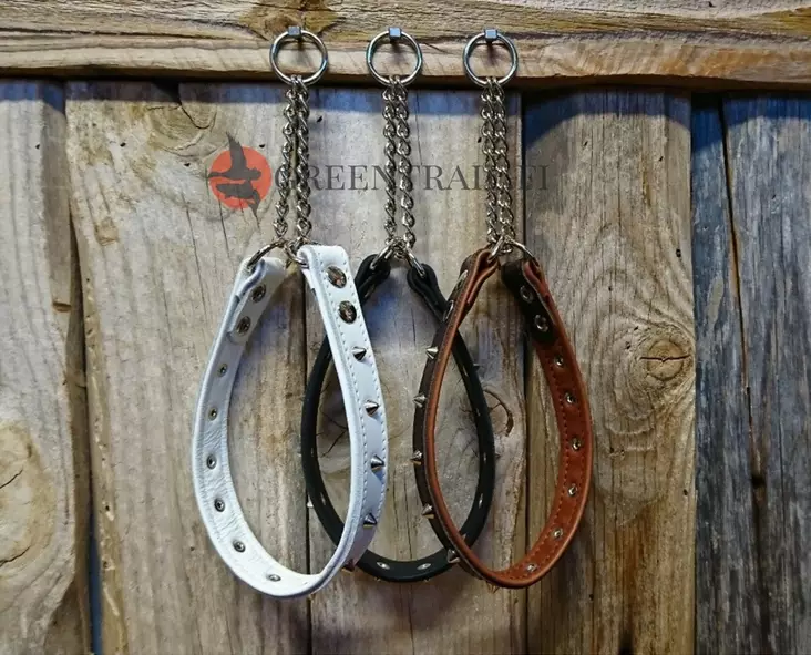 Nahka-Nasta puolikiristävä niittipanta, 50cm - Koiran pannat ja valjaat - 3950001237721 - 1