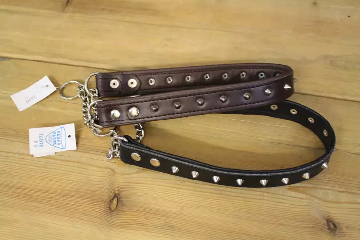 NahkaNasta nahkainen puolikiristävä niittipanta 65cm - Koiran pannat ja valjaat - 3950000121151 - 1