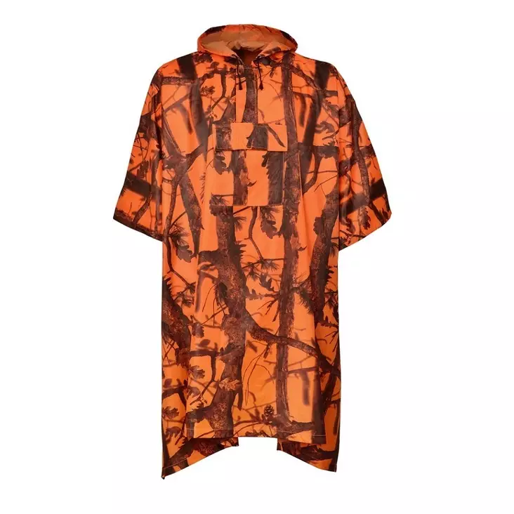 Percussin Poncho sadeviitta oranssi camo yksi koko - Sadevaatteet - 3660529077401 - 2
