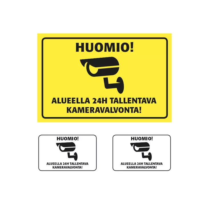 Tallentava kameravalvonta kyltti + tarrat 2kpl - Riistakamerat - 6438347000621 - 1
