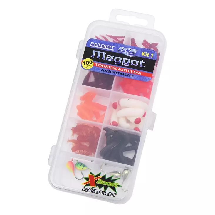 Patriot Ice Maggot toukkalajitelma 100kpl - Pilkit ja morrit - 6417512540971 - 1