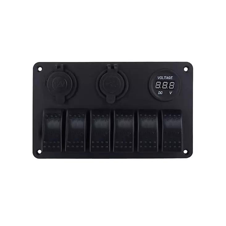 IP68 6 kytkintä, USB ja 12V virtapistoke 12/24V -kytkinpaneeli - Venetarvikkeet - NSF002721 - 1