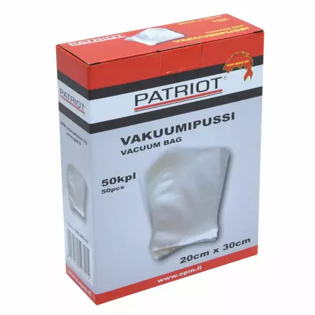 Patriot vakuumipussi 25cm x 35cm - Vakuumikoneet ja vakumipussit - 6417512527422 - 1