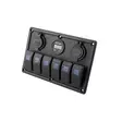 Rocker IP68 6 kytkintä, USB ja volttimittari -kytkinpaneeli - Venetarvikkeet - NSF002722 - 1