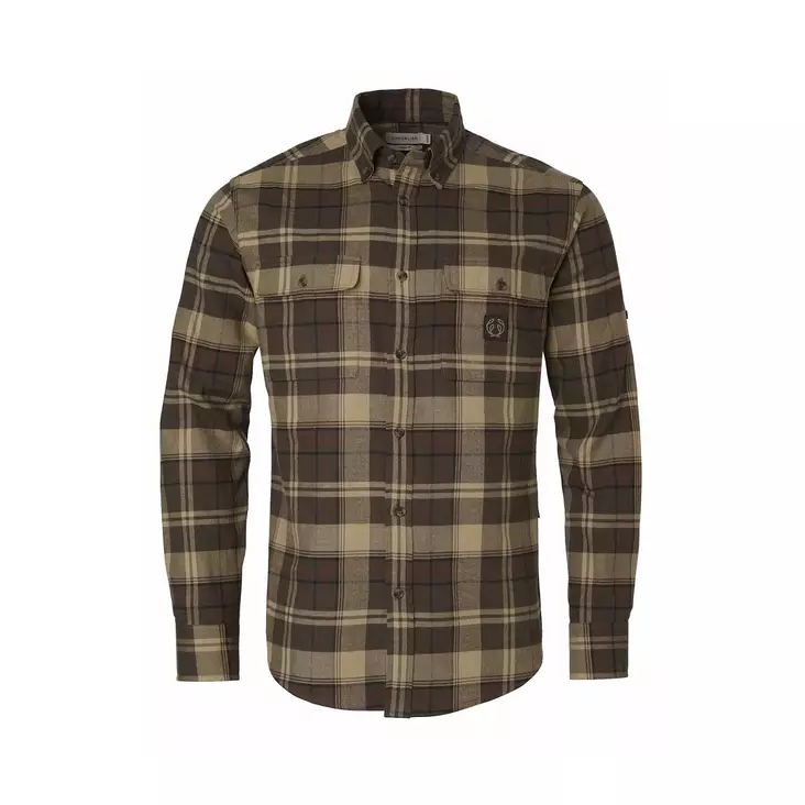 Chevalier Heron Flannel soil brown checked miesten kauluspaita - Paidat ja neuleet - 3950001289232 - 1
