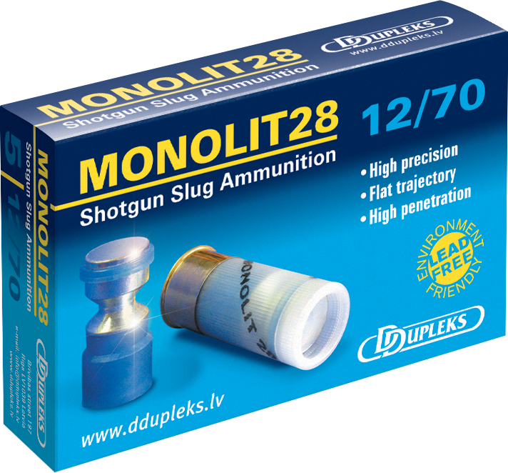 DDupleks Monolit 28 12/70 28g Täyteinen 5kpl - Haulikon kaliiperi 12 - 4751007980012 - 1