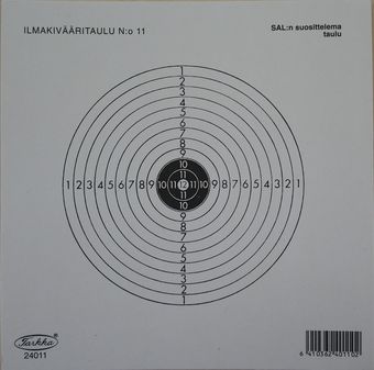 Ilmakivääritaulu 14 x 14 cm, 100 kpl - Ampumatuet ja taulut - 6410362401102 - 1