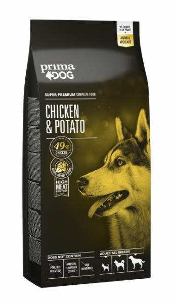 PrimaDog kana- peruna kaikille aikuisille koirille 10 kg - Koiran kuivaruoka - 6430056887142 - 1