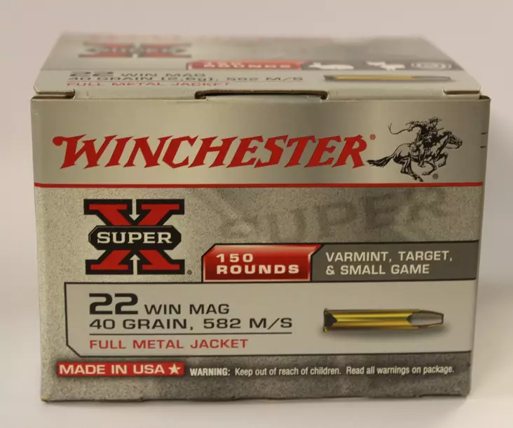 Winchester Super X 22WMR 40gr FMJ - Pienoiskiväärin kaliiperi 22 WMR - 020892103702 - 1