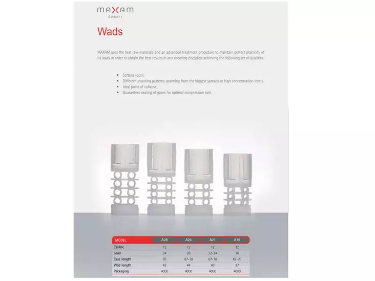 Maxam 12cal A21 välitulppa 32-34g latauksille - Haulikon hylsyt - 3950001294762 - 1