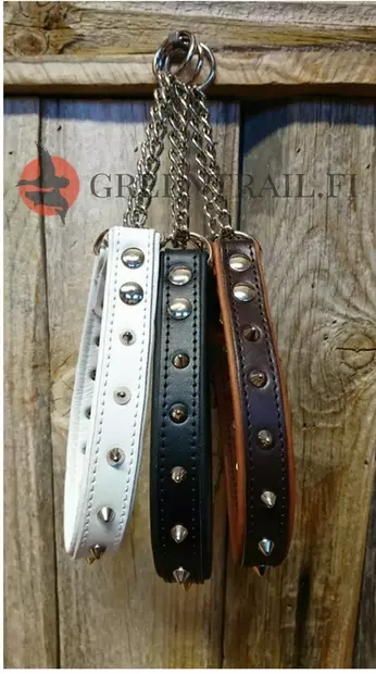 Nahka-Nasta puolikiristävä niittipanta, 60cm - Koiran pannat ja valjaat - 3950001237783 - 2