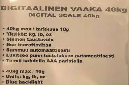 Patriot Digitaalivaaka XL 40kg - Kalastajan työkalut ja tarvikkeet - 6417512523363 - 2