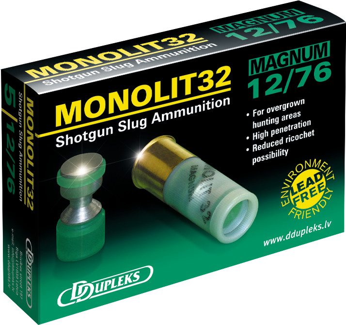 DDupleks Monolit32 12/76 32g Slug 5kpl, täyteinen - Haulikon kaliiperi 12 - 4751007980043 - 3