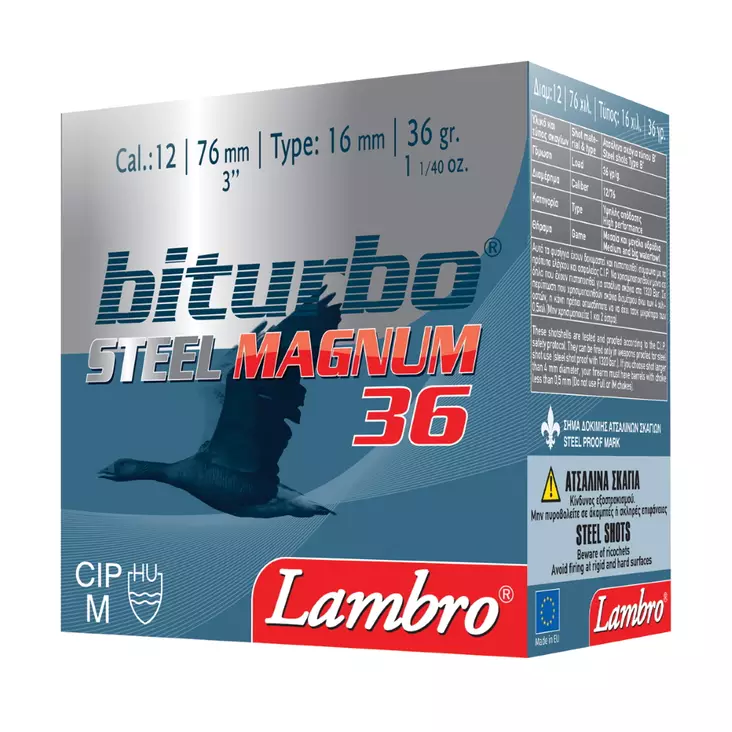 Lambro Steel Magnum 12/76 36 Biturbo 25kpl - Haulikon kaliiperi 12/76 - 3950001267643 - 1