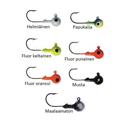 Round Head Jigipää 2g, 5kpl pussi - Jigit - 3950001240783 - 1