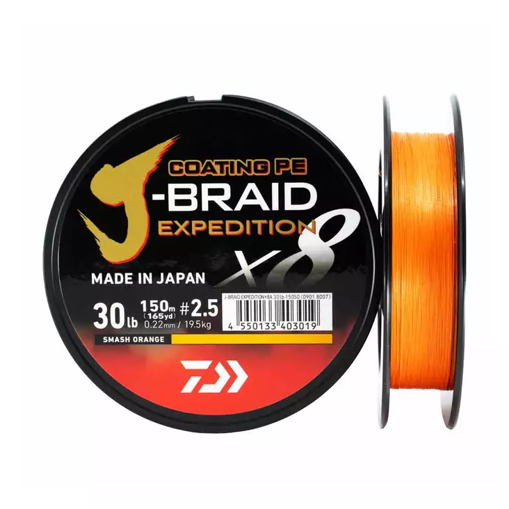 Daiwa J-Braid Expedition X8 Orange -kuitusiima - Kuitusiimat - 043178182673 - 1