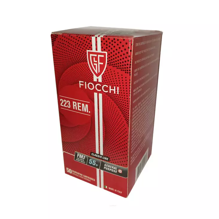 Fiocchi FMJ .223rem 3,6g / 55gr 50kpl - Kiväärin kaliiperit .222-.243 - 762344020273 - 1
