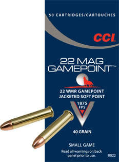 CCI Gamepoint JSP 2,6g 22WMR 50kpl - Pienoiskiväärin kaliiperi 22 WMR - 076683000224 - 1