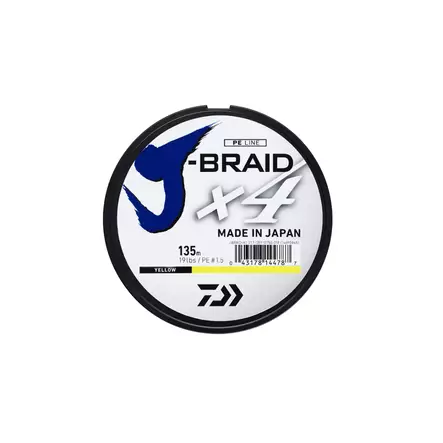 Daiwa J-Braid X4 Yellow 135 m -kuitusiima - Kuitusiimat - 043178144824 - 1