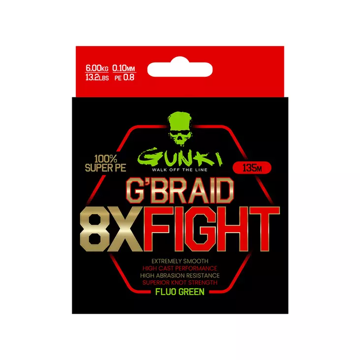 Gunki G´Braid 8X Fight 135m - monikuitusiima - Kuitusiimat - 3297830689254 - 1