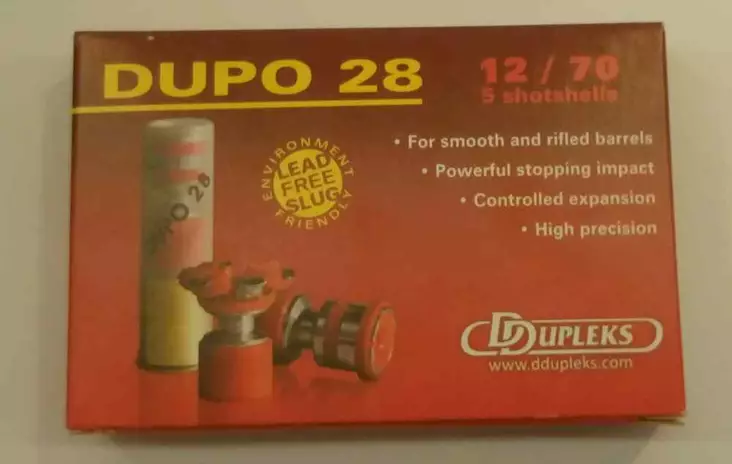 DDupleks Dupo 12/70 28g Slug 5kpl, täyteinen - Haulikon kaliiperi 12 - 4751007980104 - 1