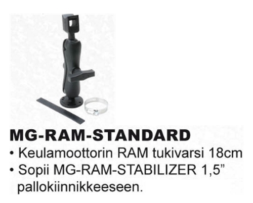 MotorGuide Ram Keulamoottorin Tukivarsi 18cm - Perämoottori- ja keulakonetarvikkeet - 089287104694 - 1