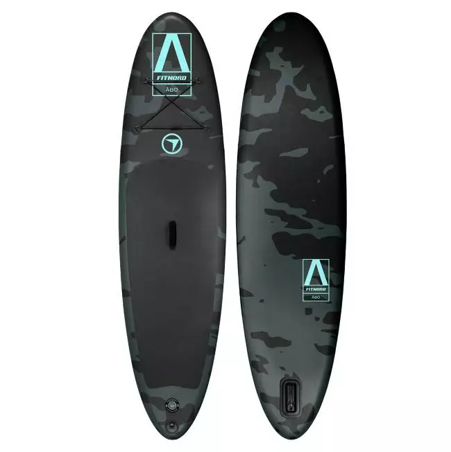 FitNord Aqua Lite SUP-lautasetti, Åbo (musta-turkoosi), alumiinimelalla, G2 - SUP-laudat - KK1005514 - 1