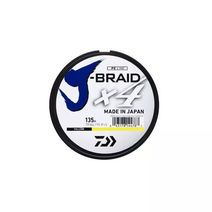 Daiwa J-Braid X4 Yellow 135 m -kuitusiima - Kuitusiimat - 043178144824 - 1