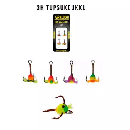 Fisherman 3-haarainen tupsuvärikoukku 4kpl - Pilkit ja morrit - 6420071072685 - 1