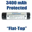 3400 mAh Keeppower 18650 3,7 V Li-Ion Flat-Top - Akut, laturit ja patterit - 3950001268275 - 1