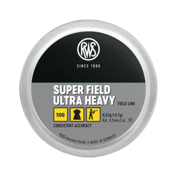 RWS S-Field Ultra Heavy 4,5mm 0,63g 500kpl - Ilma-aseen panokset - 400029411205 - 1