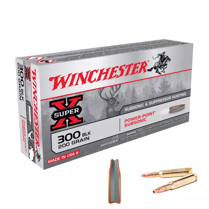 Winchester 300 BLK PP HP Subsonic 13,0g 200gr 323 m/s 20 kpl - Muut kiväärin kaliiperit - 020892223325 - 1