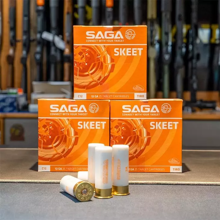 Saga Skeet 12/70 24g/2,00mm 250 kpl - Lyijylliset haulikonpatruunat - 3950001298265 - 1