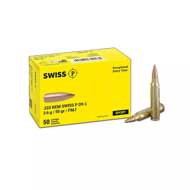 Swiss P DS-1 223rem 55gr / 3,6g 50kpl - Kiväärin kaliiperit .222-.243 - 7640231350135 - 1