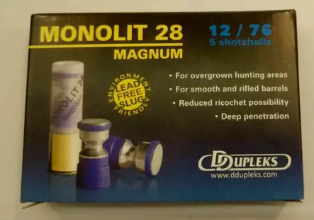 DDupleks Monolit 28 12/76 28g Täyteinen 5kpl - Ammukset - 40-40-4751007980036 - 1