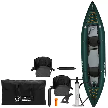 FitNord Seal Two ilmatäytteinen kajakki, tummanvihreä (2-istuttava) 2026 *Ennakkotilaa 22.5 saapuvasta erästä!* - Ilmatäytteiset kajakit - KK1003866 - 2