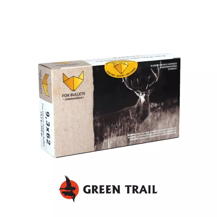 Fox Bullets Classic Hunter 9,3x62 220gr/14,2g 20kpl Lyijytön metsästyspatruuna - Kiväärin kaliiperi 9,3x62 - 3830067345076 - 1