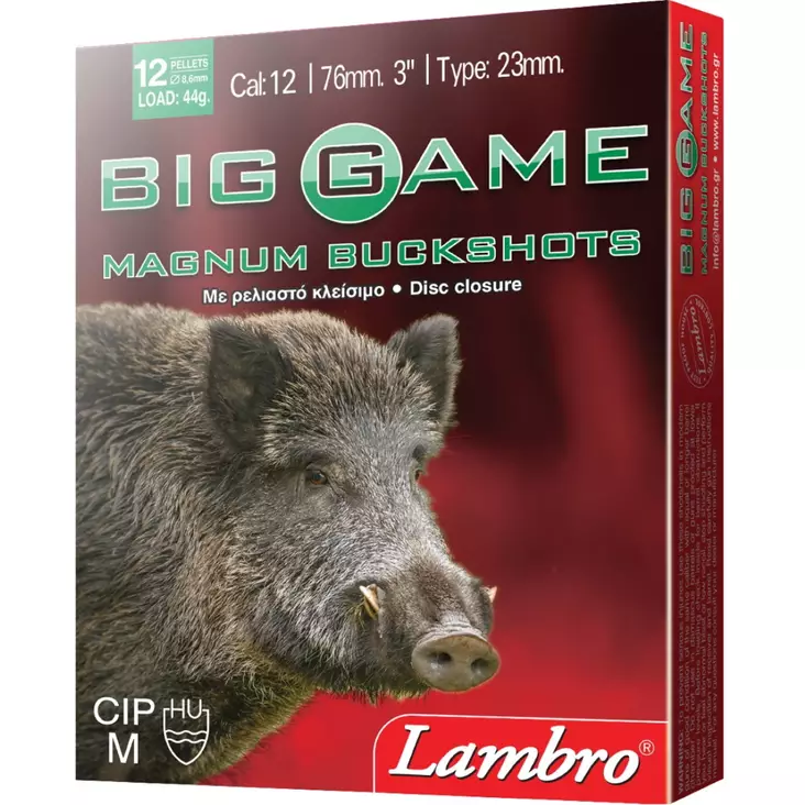 Lambro Big Game Magnum 12/76 44g 12x8,65mm 10kpl - Haulikon kaliiperi 12/76 - 3950001283896 - 1