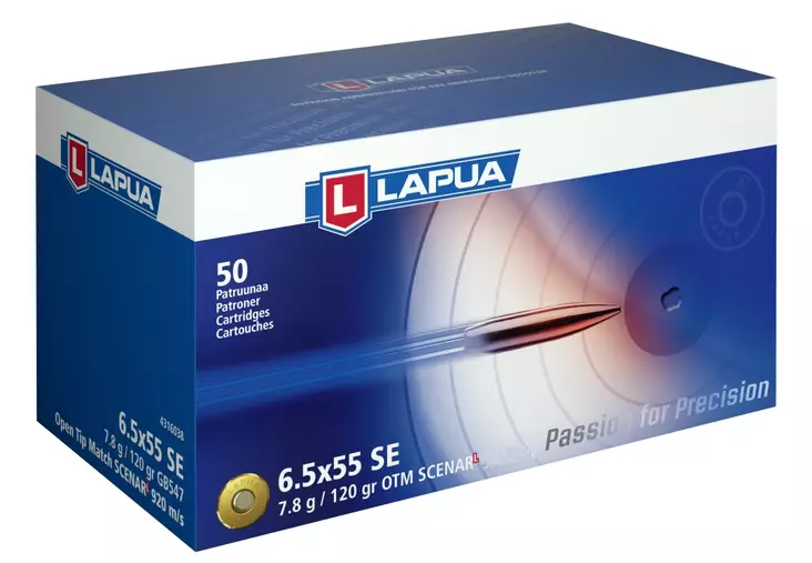 Lapua Scenar 6,5x55 SE 7,8g 50kpl GB547 830m/s - Kiväärin kaliiperit 6,5-7,62 - 6418267103336 - 1