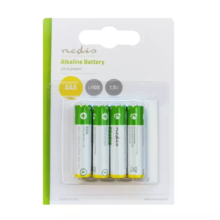 Nedis AAA LR03 1,5V Alkaliparisto 4kpl - Akut, laturit ja patterit - 5412810266876 - 1