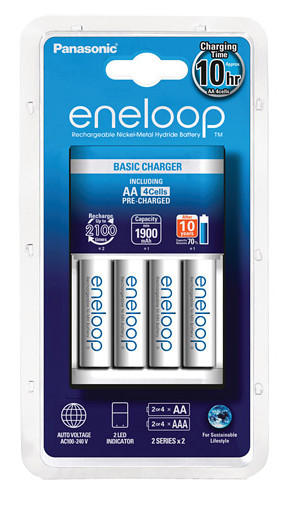 Panasonic Eneloop latauslaite, sisältää 4kpl AA paristoja (1900 mAh) - Koiratutka tarvikkeet - 5410853052296 - 1