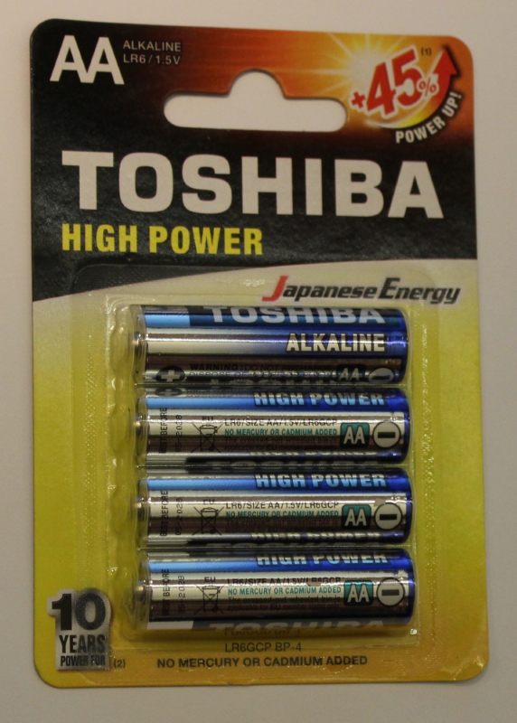 Toshiba High Power AA 1,5V 4kpl - Akut, laturit ja patterit - 4904530592546 - 3