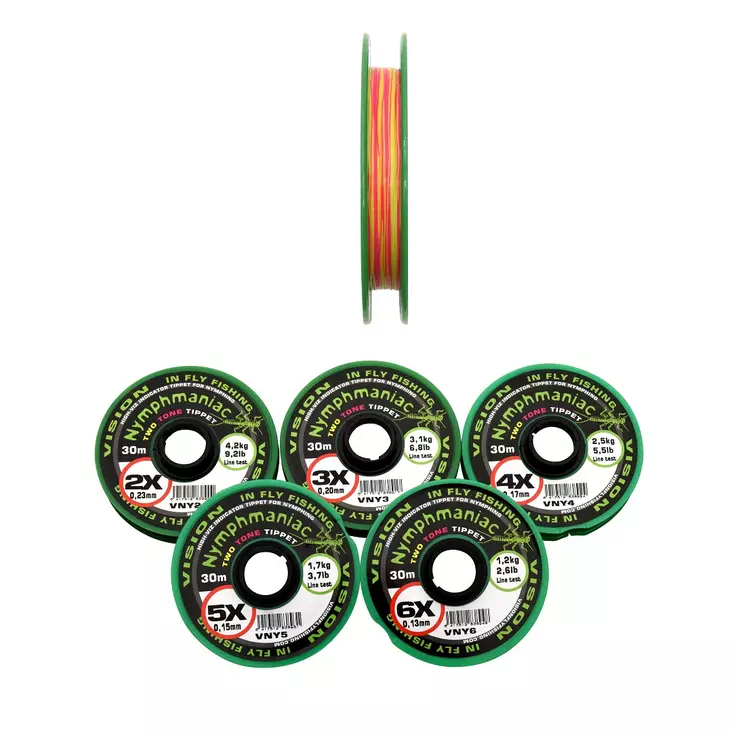 Vision NYMPHMANIAC Two Tone tippet 30m -kaksivärinen perukesiima - Perhosiimat ja perukkeet - 6417512842976 - 1
